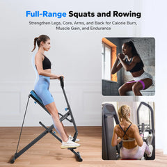 2 in 1 Squat Rowing Machine