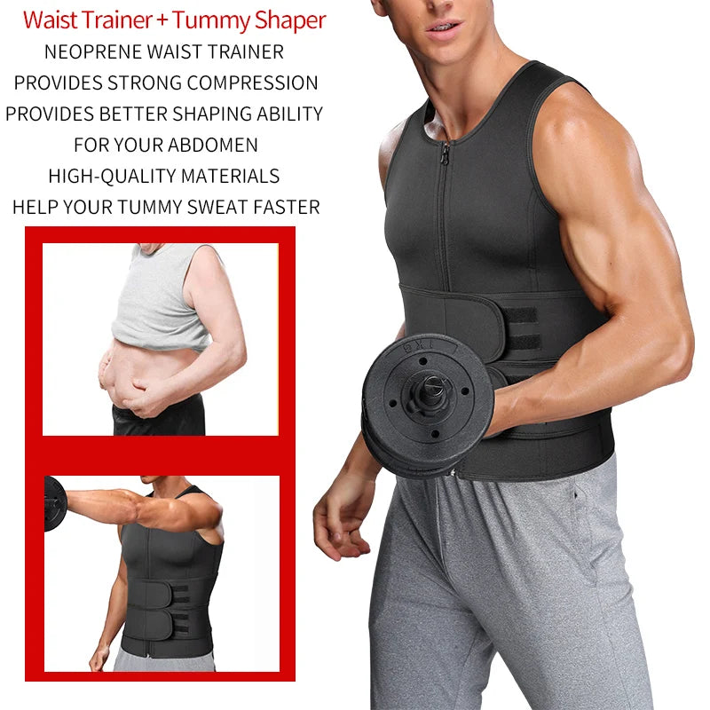 Men Waist Trainer Sauna Vest Fitness Corset