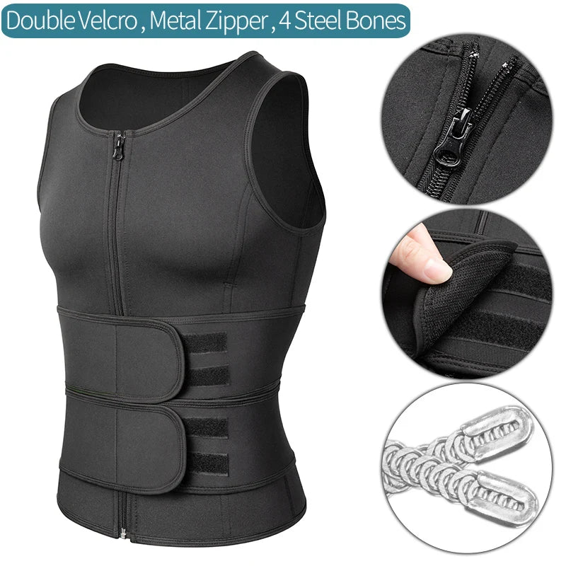 Men Waist Trainer Sauna Vest Fitness Corset